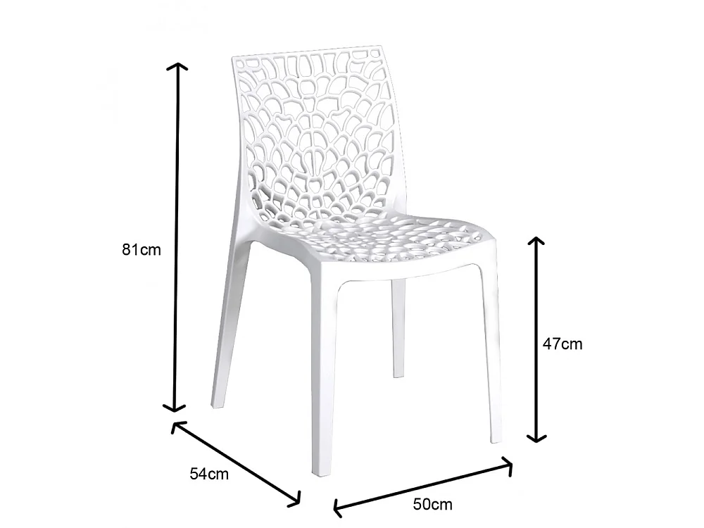 Lot de 4 chaises empilables TELA / Blanc