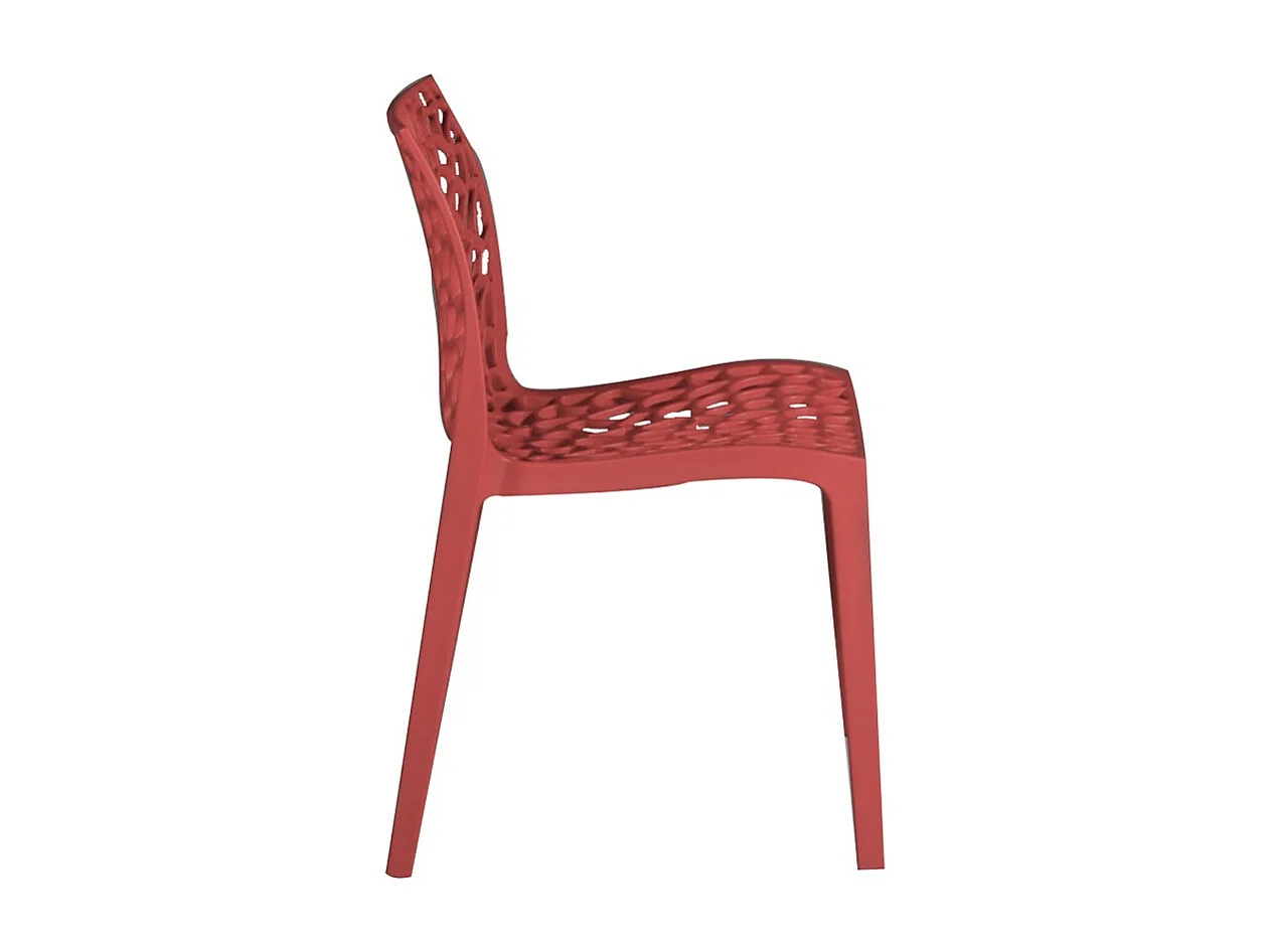 Lot de 4 chaises empilables TELA / Rouge
