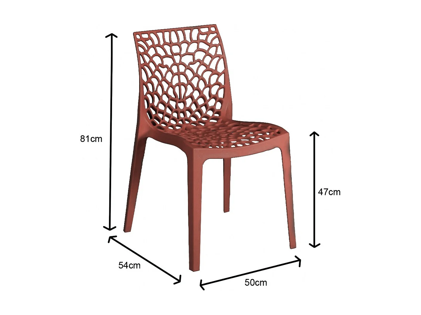 Lot de 4 chaises empilables TELA / Rouge