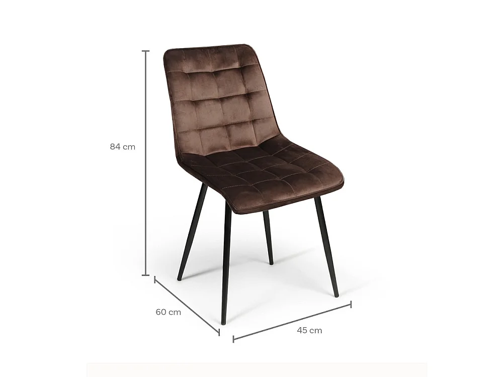 Lot de 4 chaises de salle à manger MUSE/ Marron