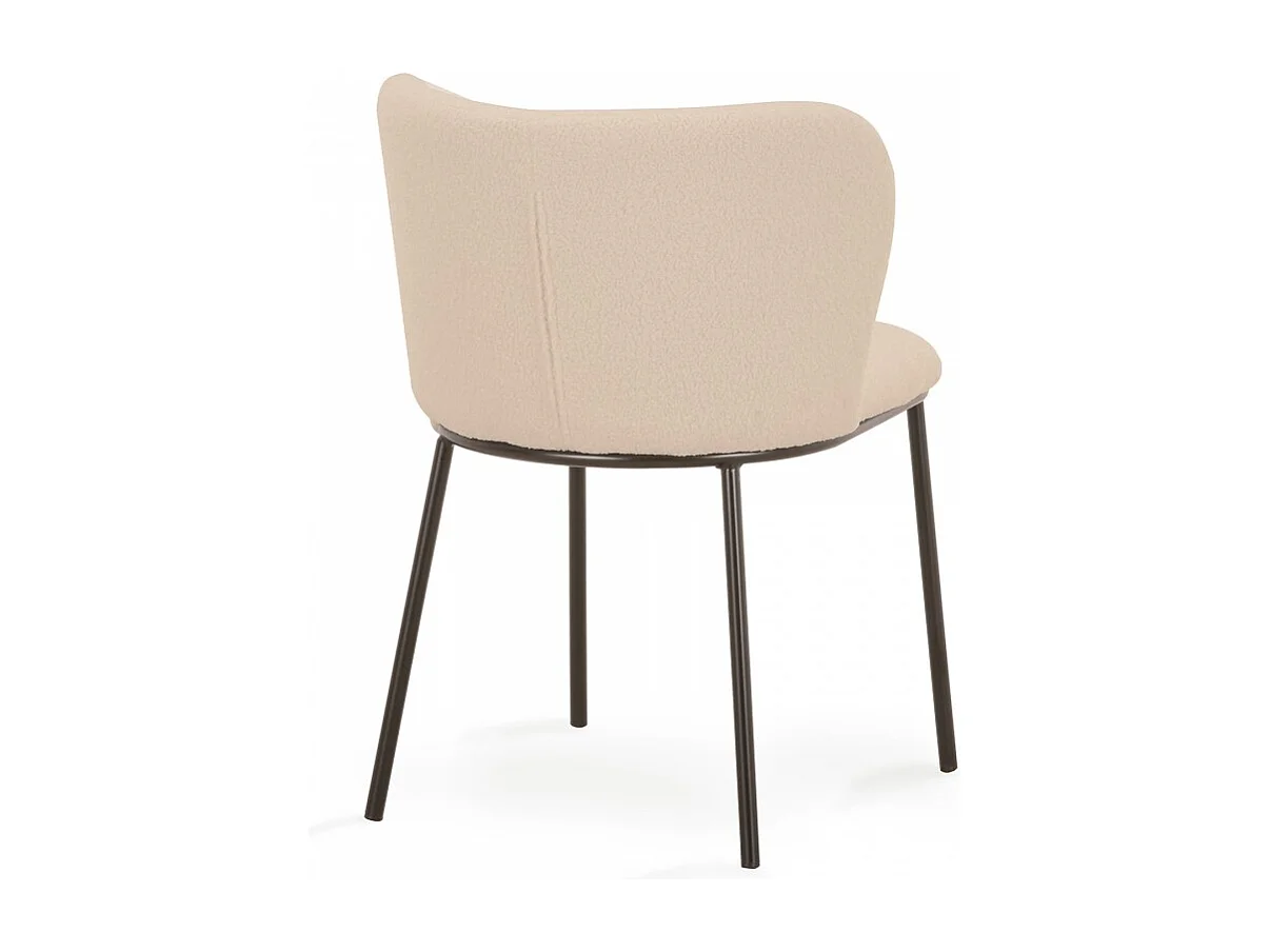 Lot de 2 chaises tissu bouclettes ROMY/ Beige