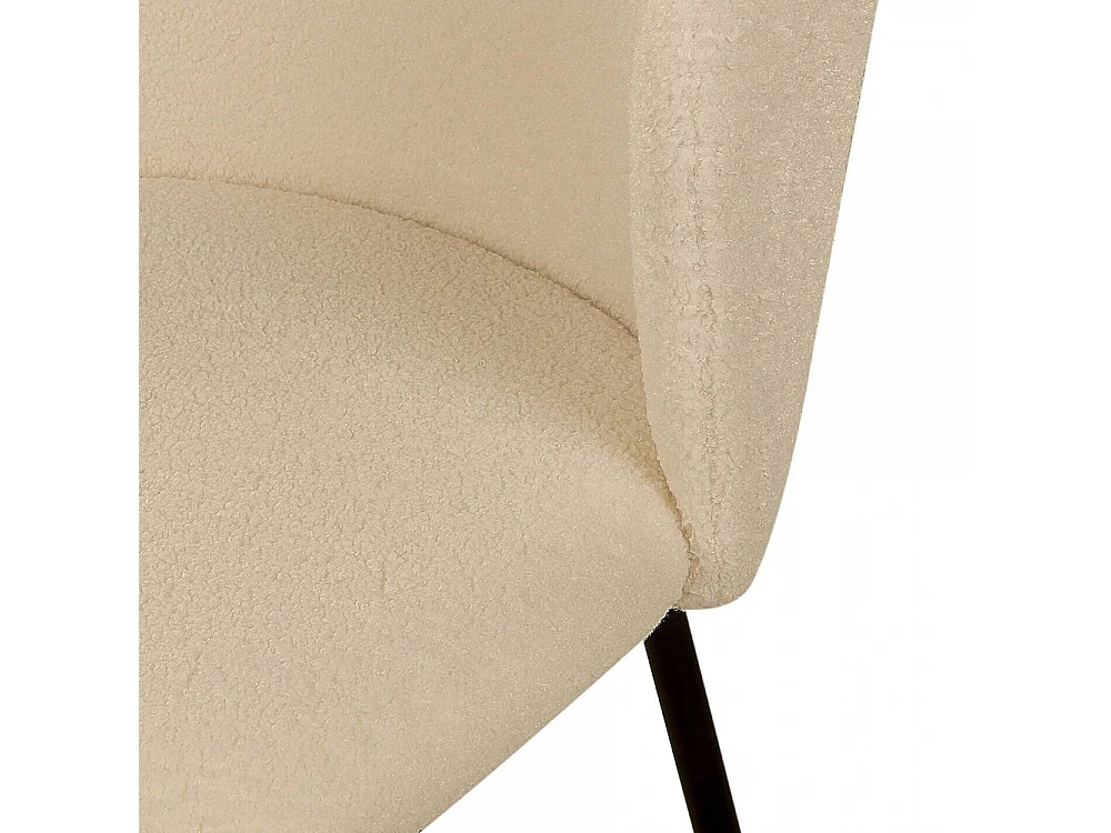 Lot de 2 chaises tissu bouclettes ROMY / Beige