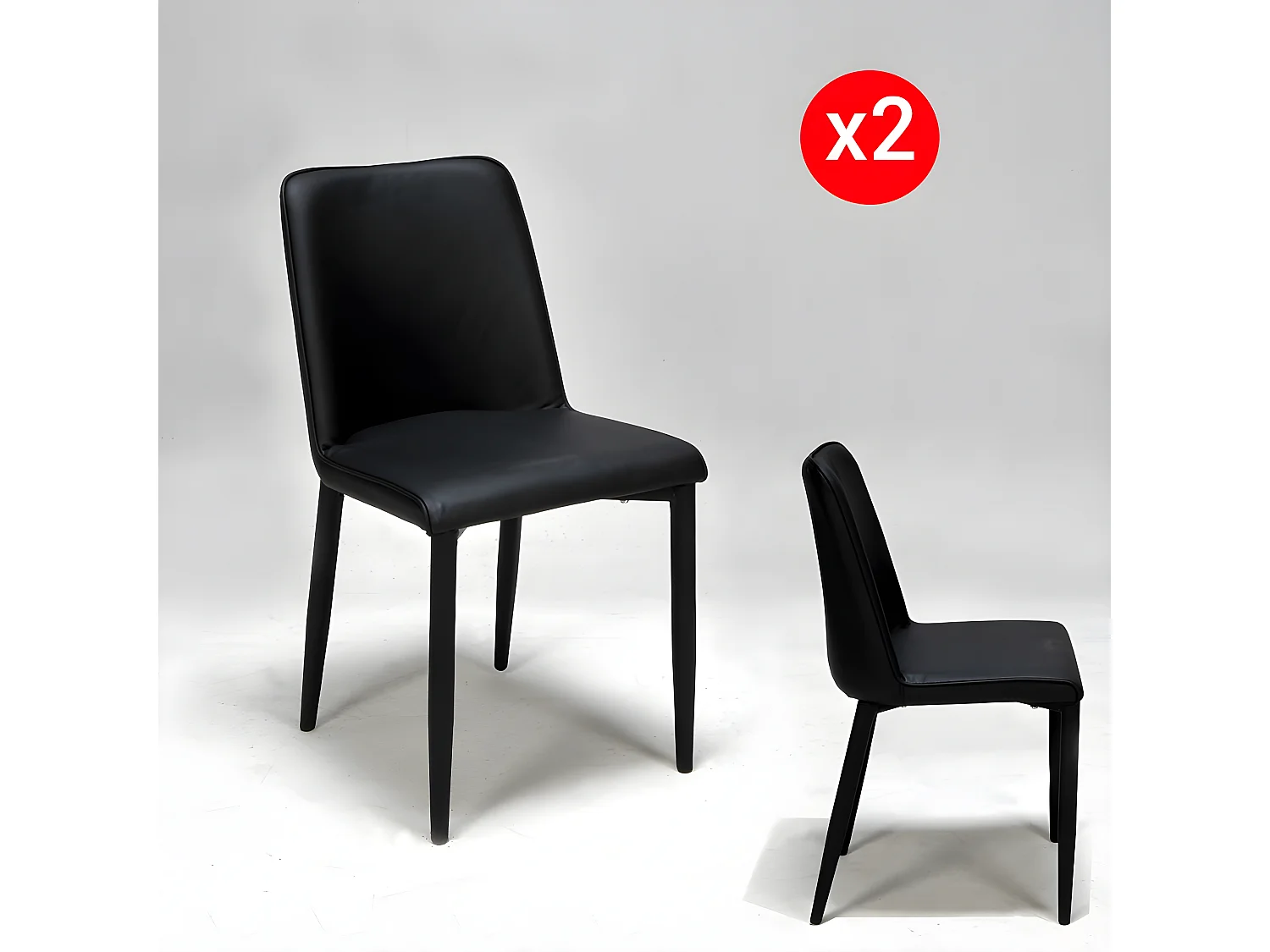 Lot de 2 chaises ANA / Noir