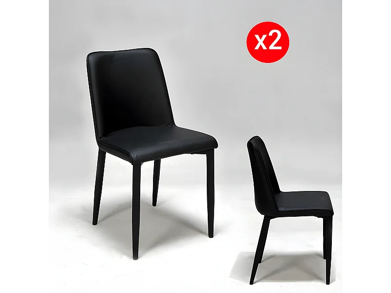 Lot de 2 chaises ANA / Noir