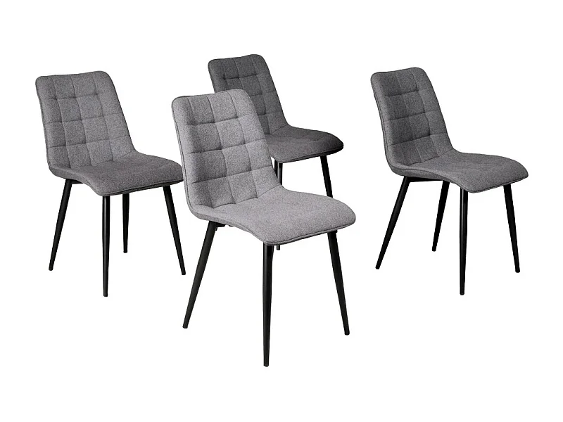 Lot de 4 chaises de salle à manger MUSE/ Gris clair