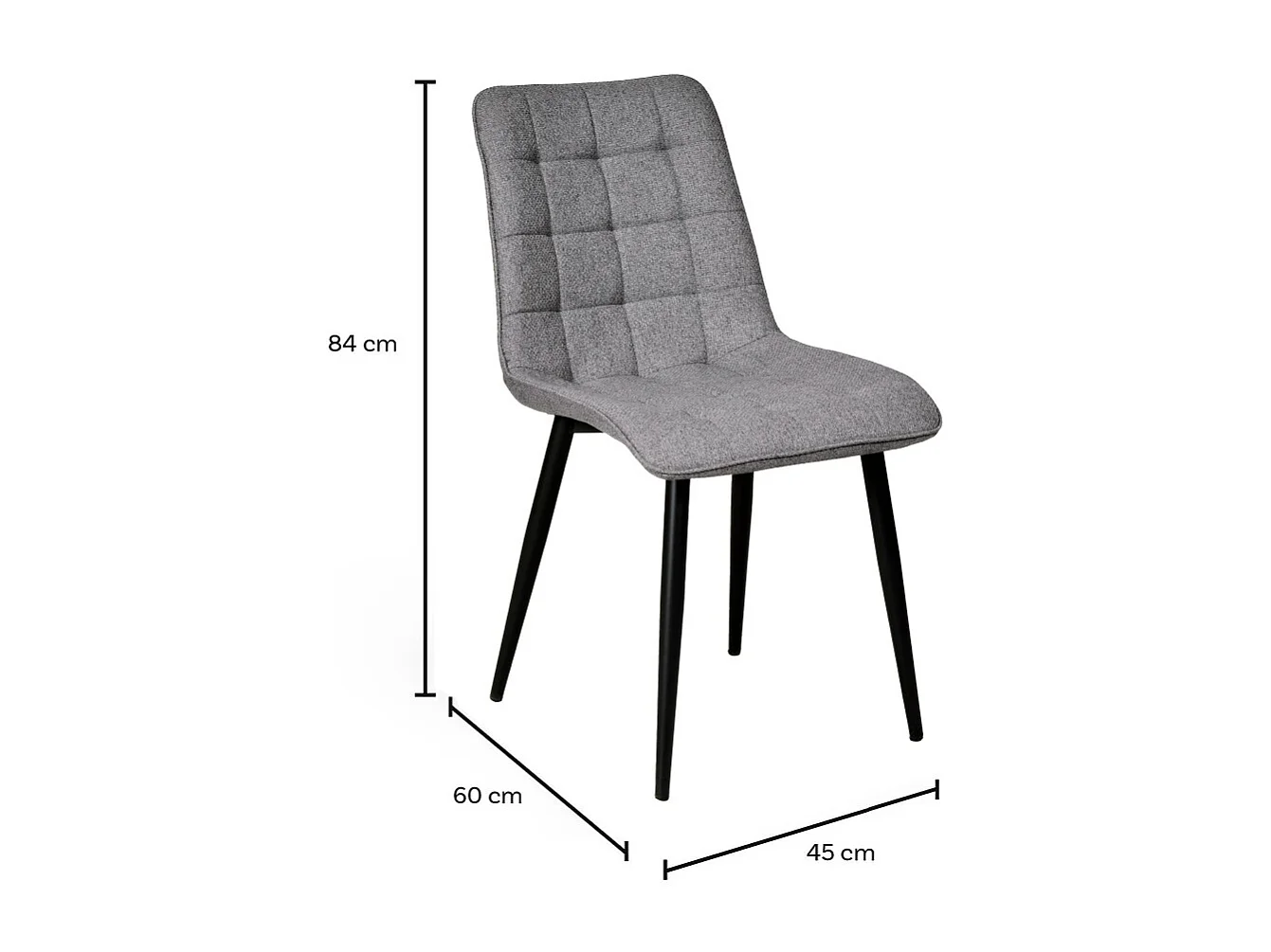 Lot de 4 chaises de salle à manger MUSE/ Gris clair