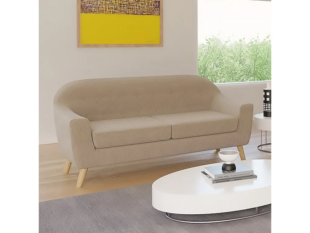 Canapé droit 3 places SUVI - Beige