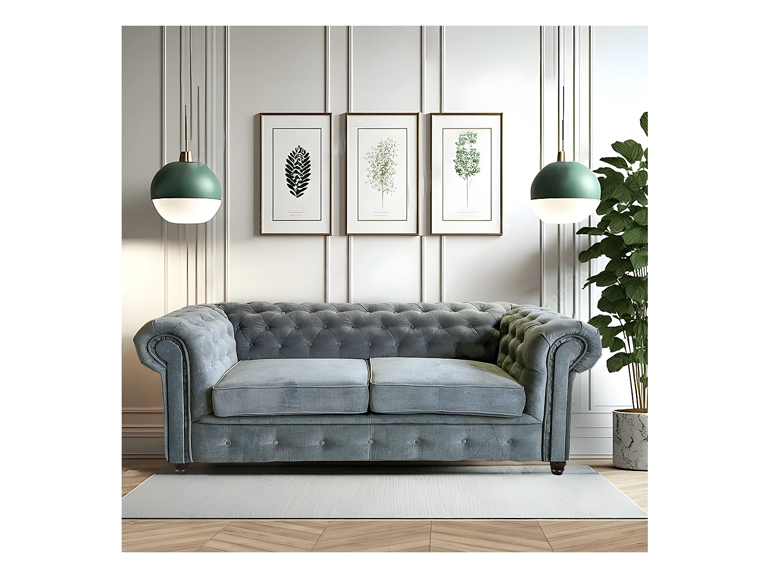 Canapé CHESTERFIELD 3 places / Gris
