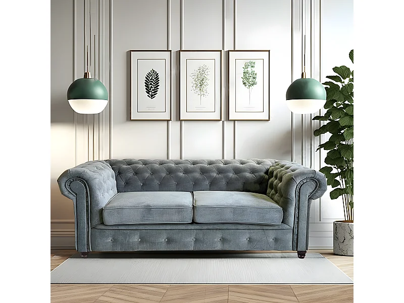 Canapé CHESTERFIELD 3 places / Gris