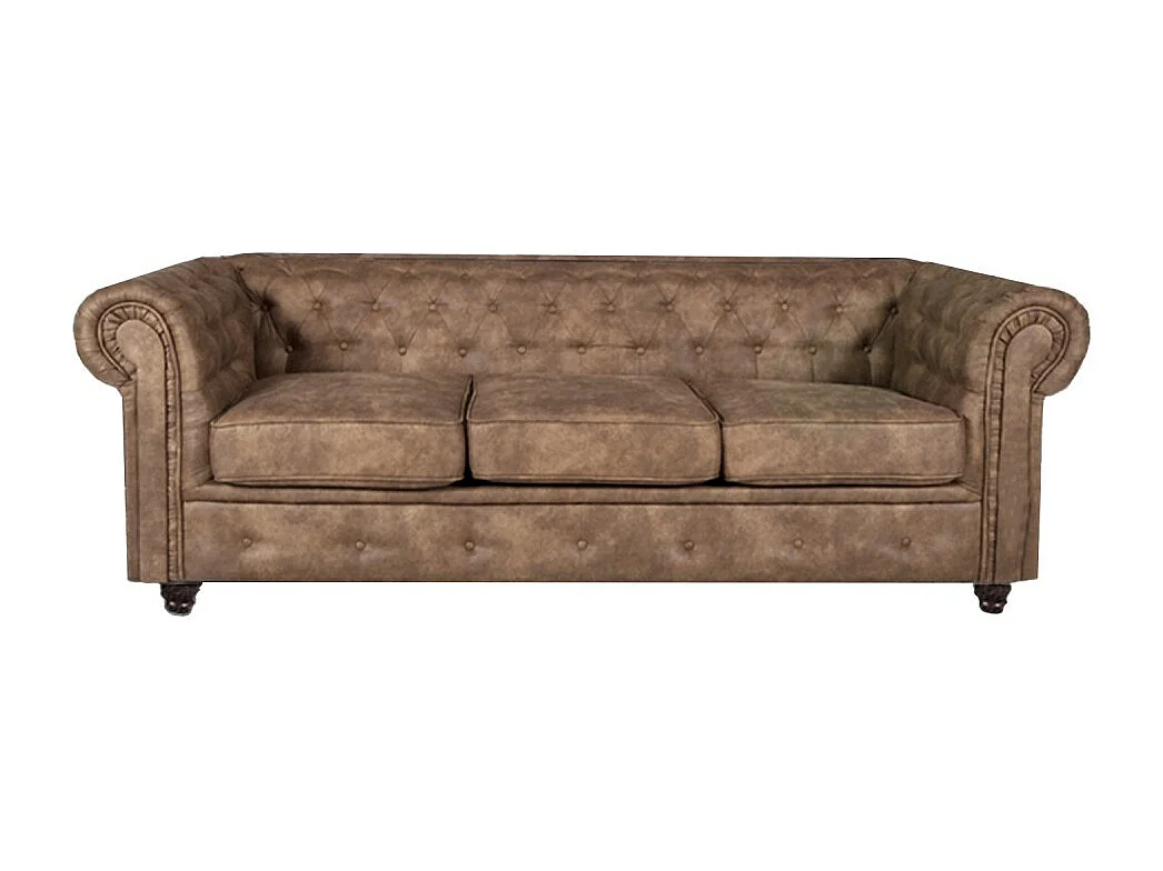 Canapé CHESTERFIELD 3 places / Marron vieilli