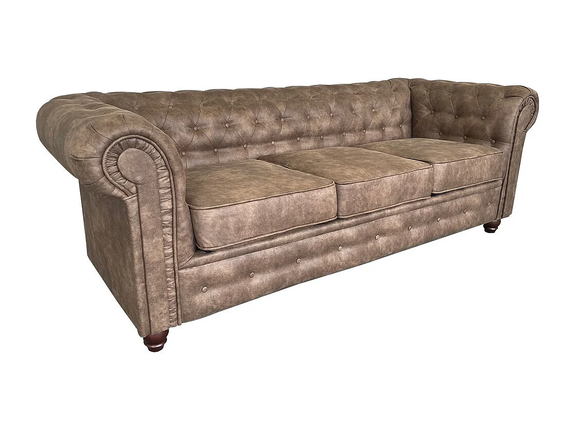Canapé CHESTERFIELD 3 places / Marron vieilli
