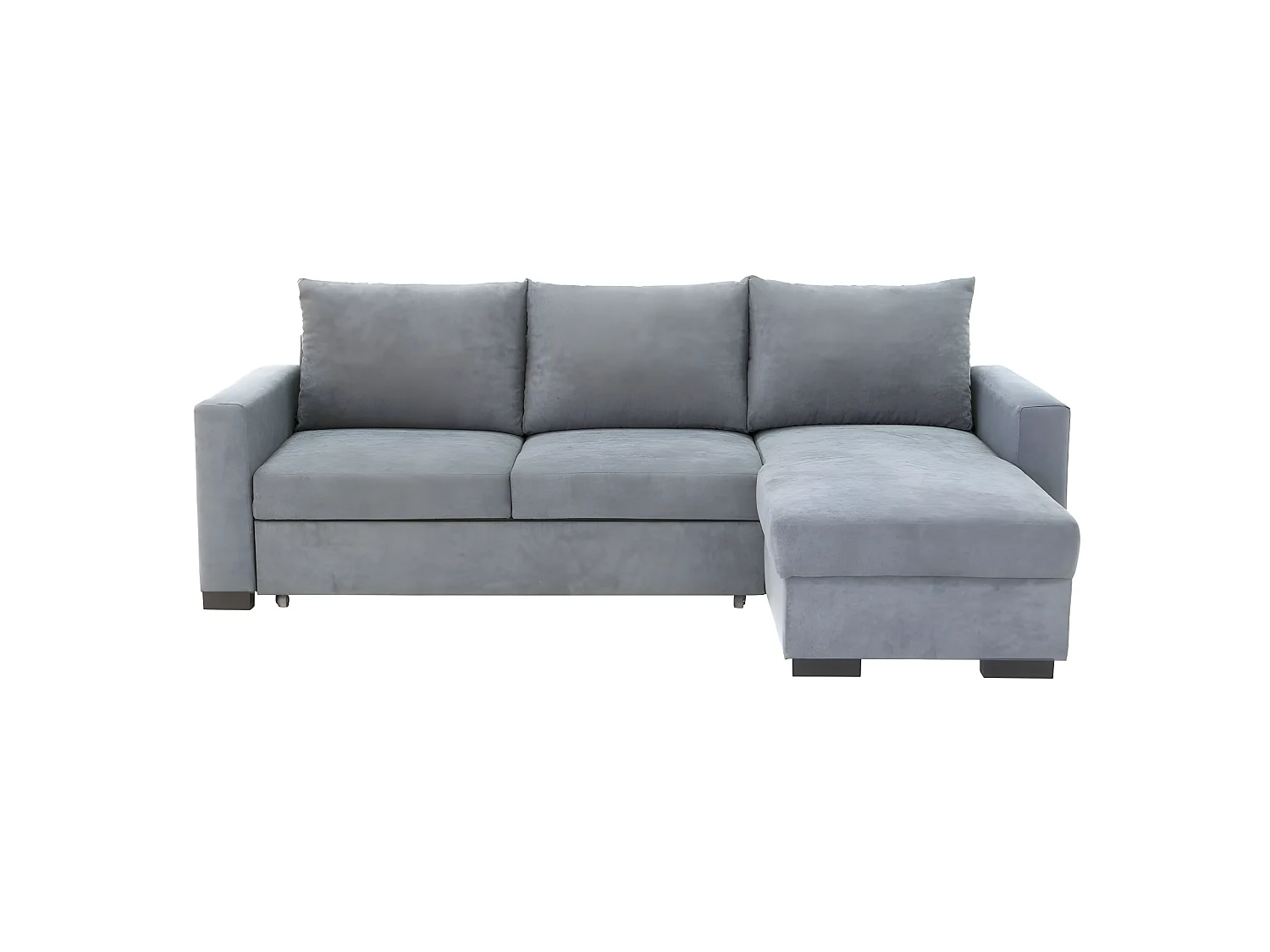 Canapé d'angle HUGO 4 places convertible réversible + coffre de rangement / Gris