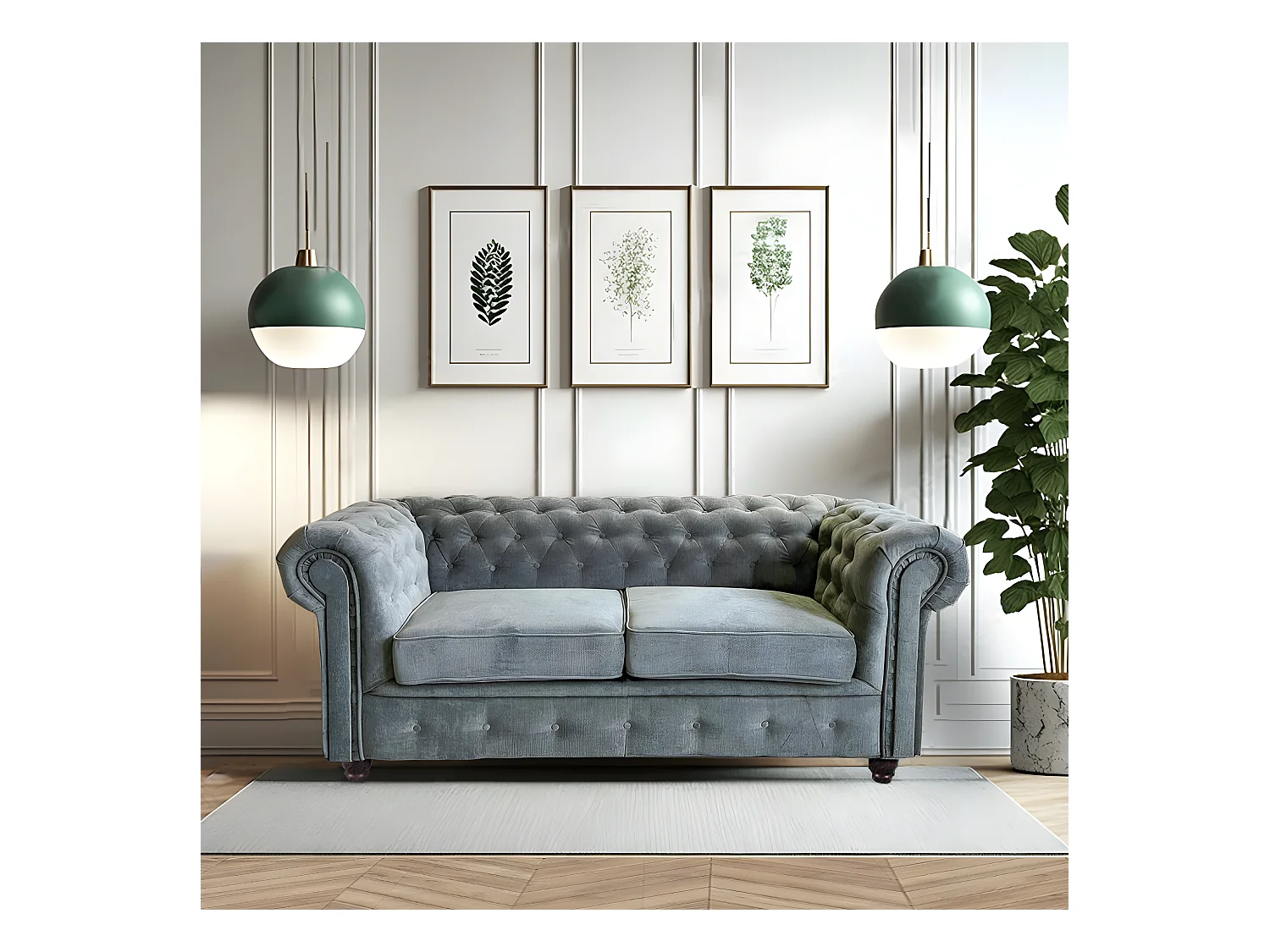 Canapé CHESTERFIELD 2 places / Gris