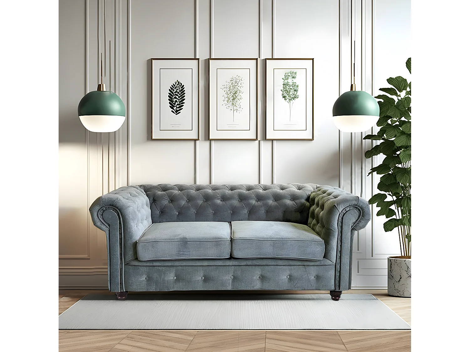 Canapé CHESTERFIELD 2 places / Gris