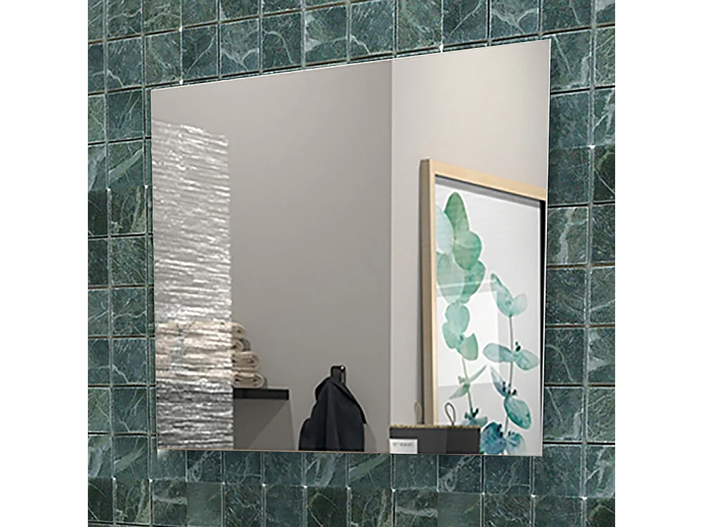 Meuble sous-vasque MALAGA 80 cm + vasque + miroir + colonne / Blanc