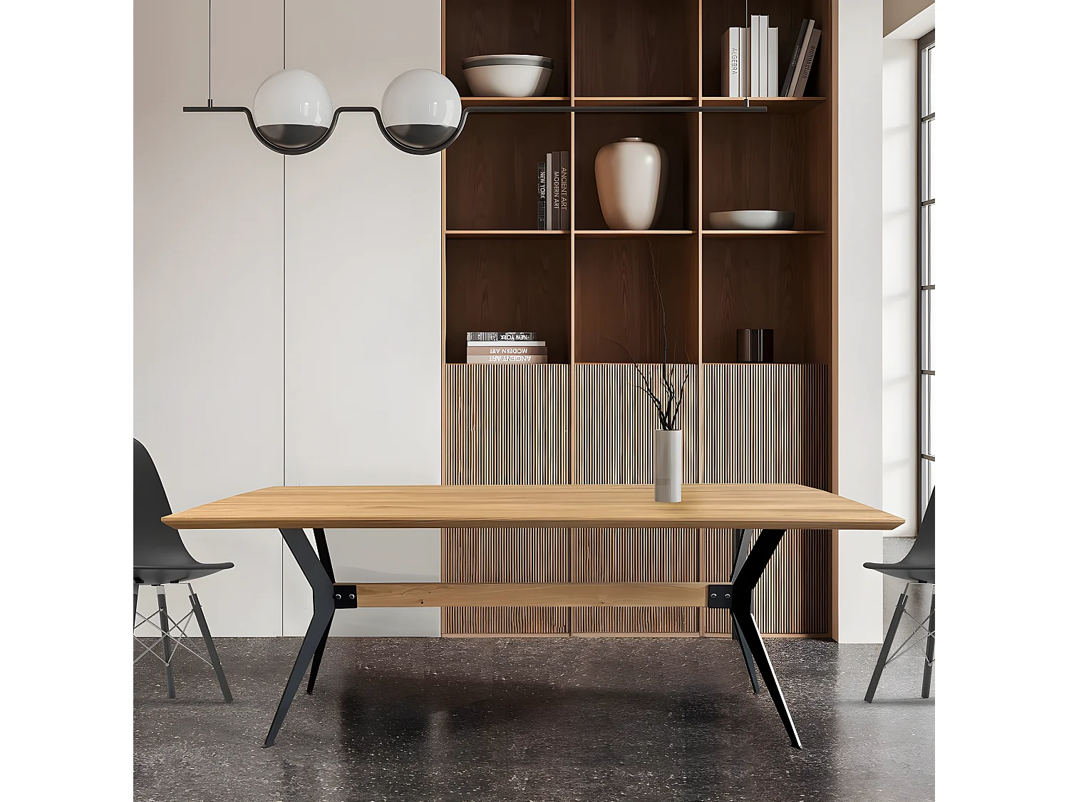 Table à manger DAVOS 200x100cm - 10 personnes / Chêne massif