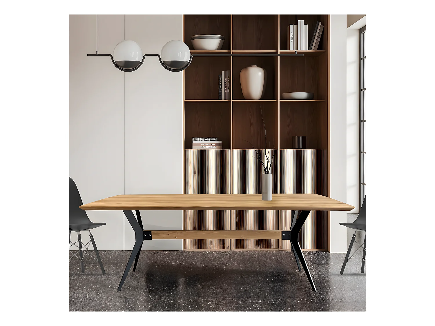 Table à manger DAVOS 200x100cm - 10 personnes / Chêne massif