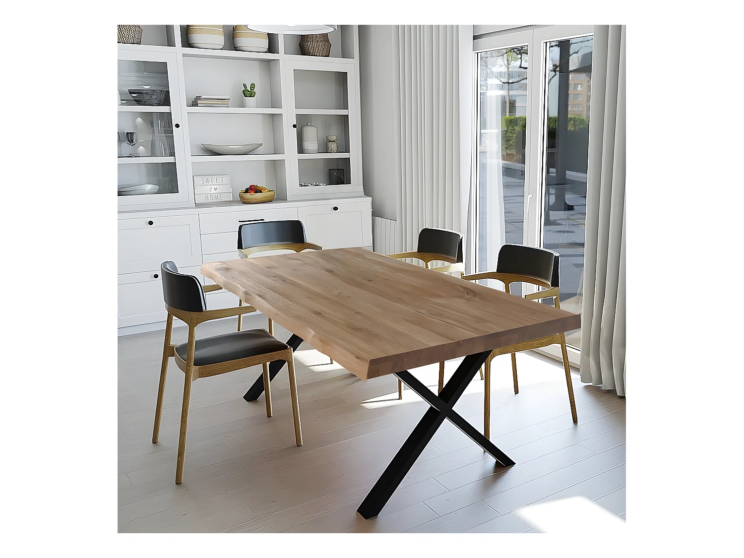 Table à manger AUVERGNE 200x100cm - 10 personnes / Chêne massif