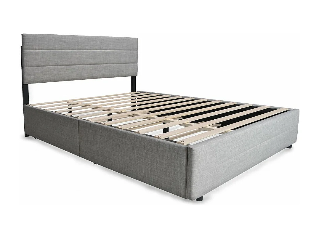 Lit PALERMO 140x200 +1 sommier+2 tiroirs+1 tiroir lit 90x190 / Gris clair