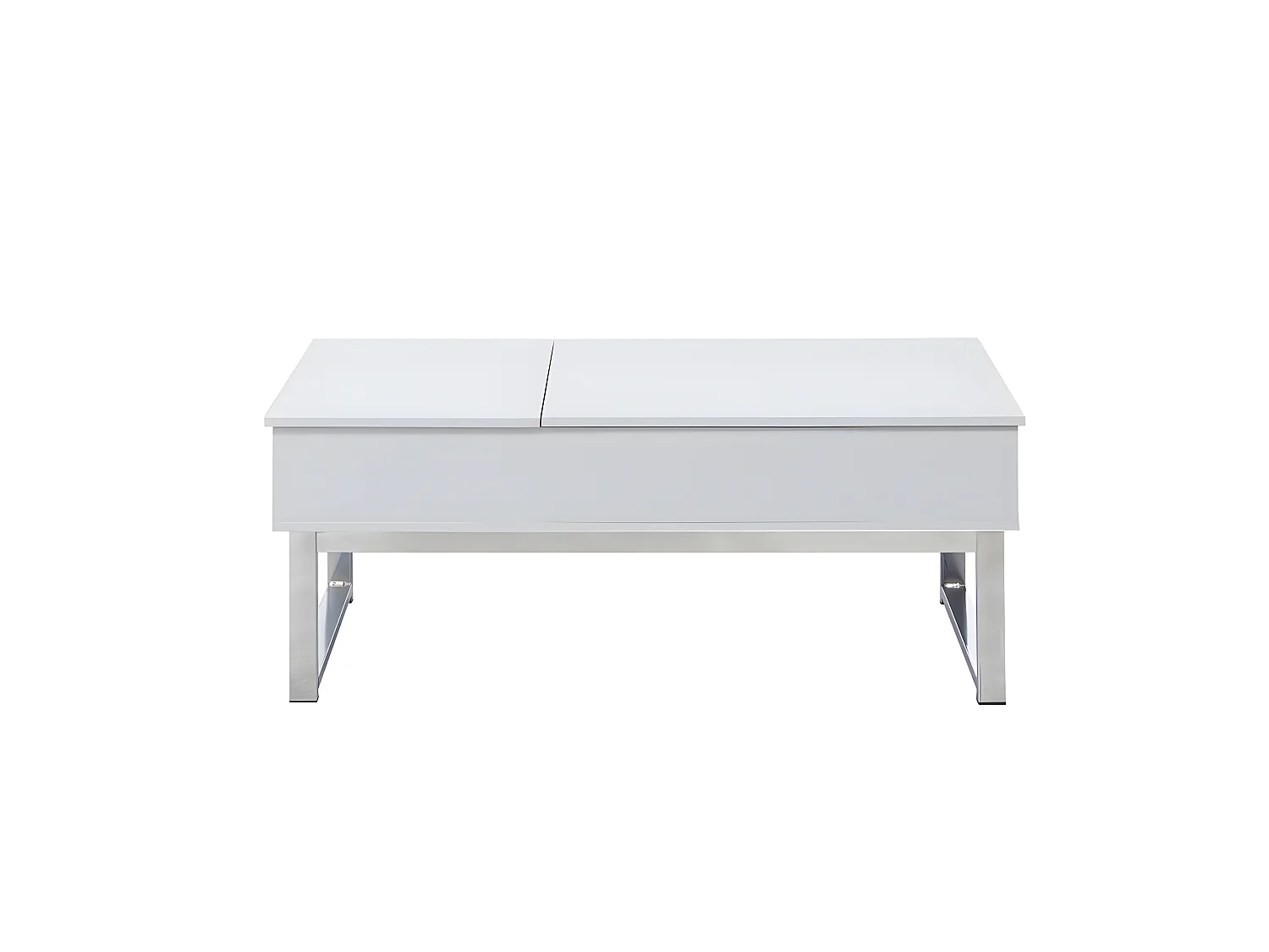 Table basse plateau relevable FLOWER 110x55cm /Blanc et métal chromé