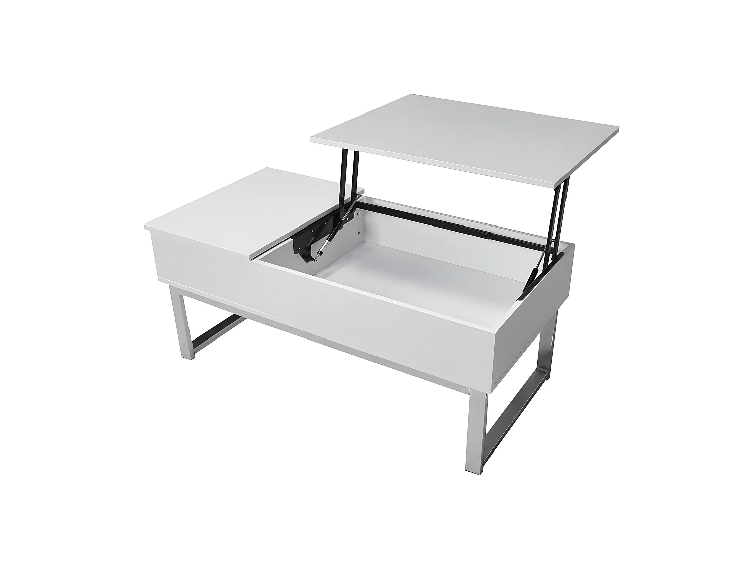 Table basse plateau relevable FLOWER 110x55cm /Blanc et métal chromé