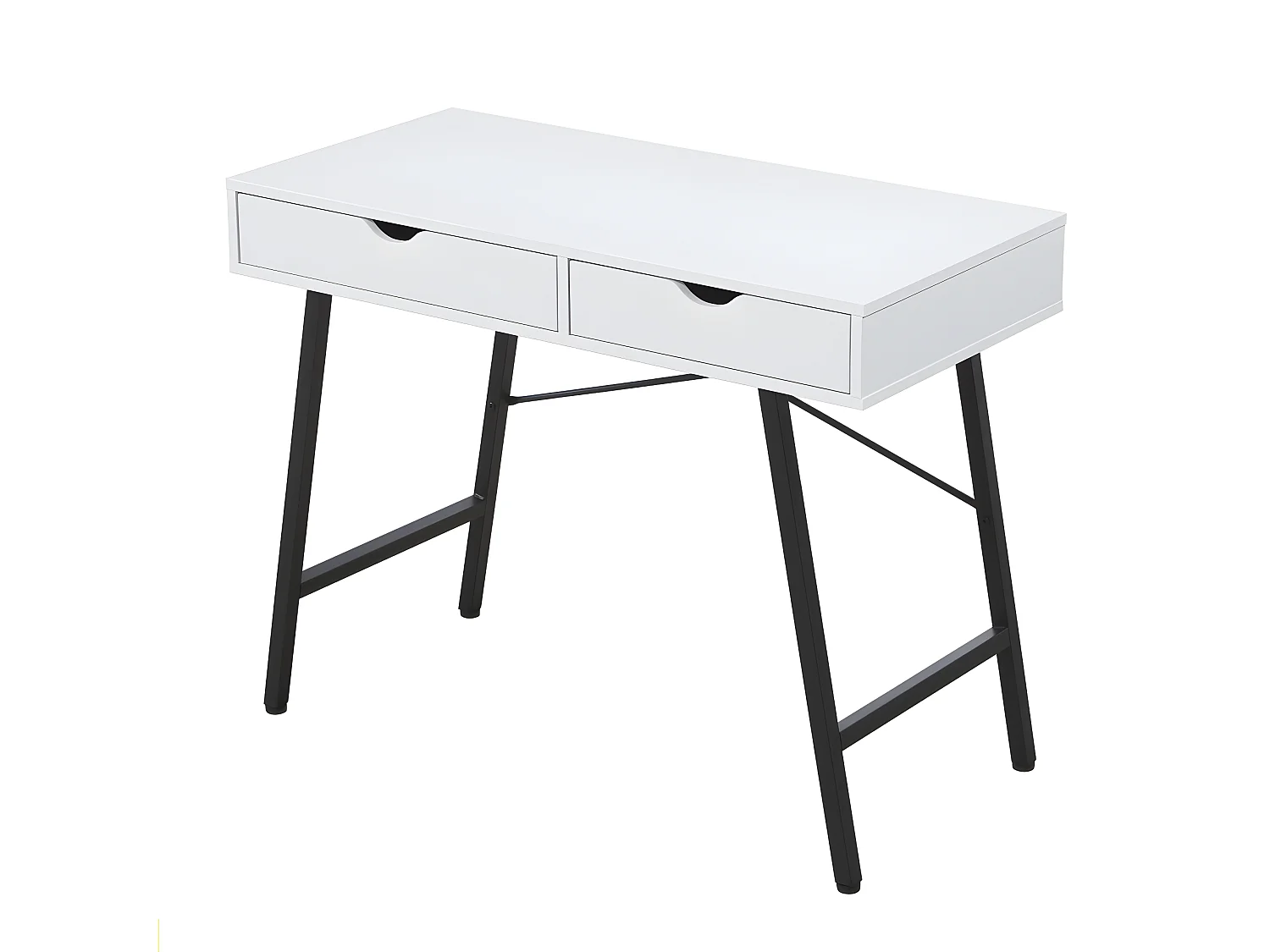 Bureau BOSTON 100 x 48 cm/ Blanc et métal noir