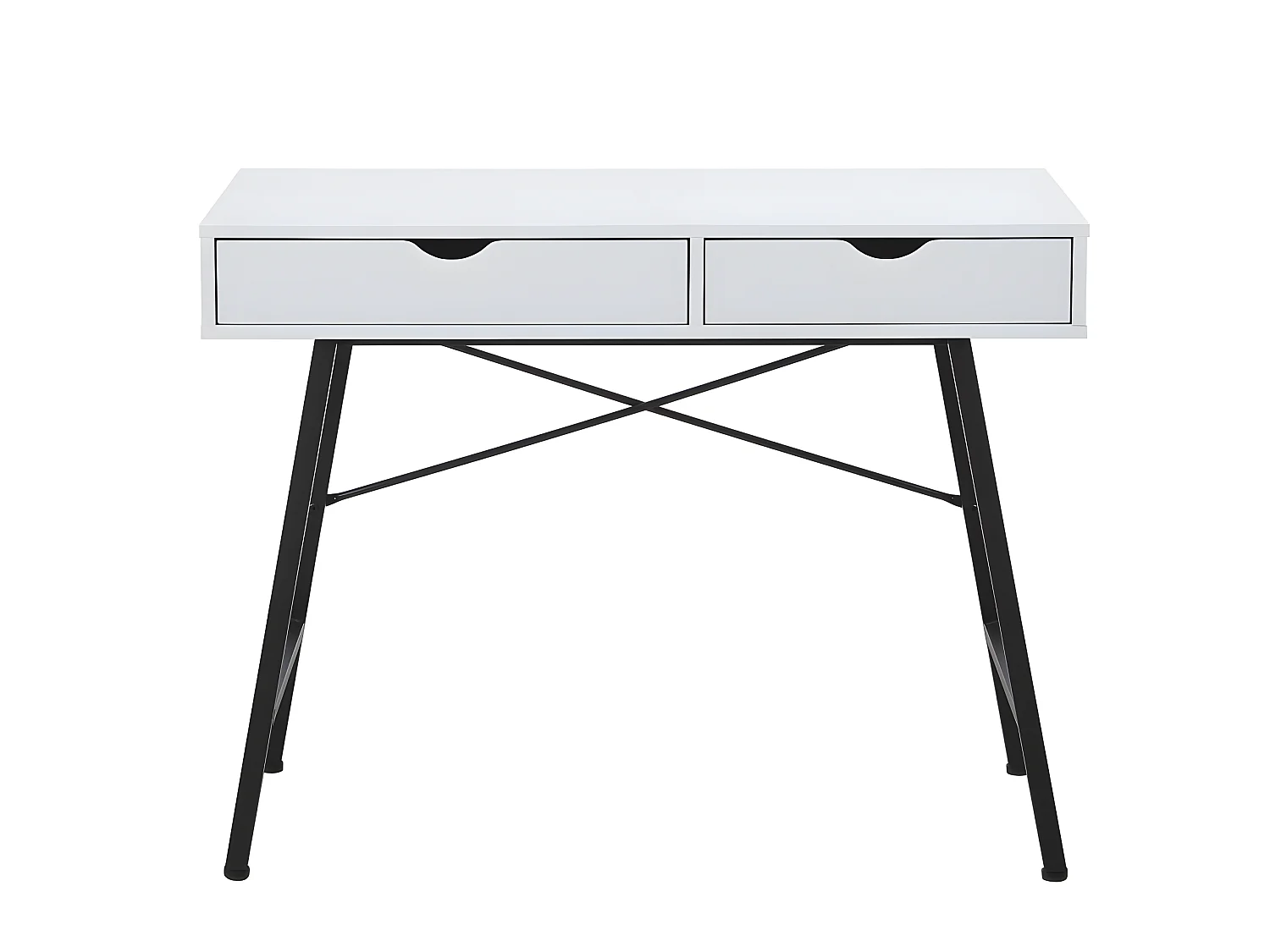 Bureau BOSTON 100 x 48 cm/ Blanc et métal noir