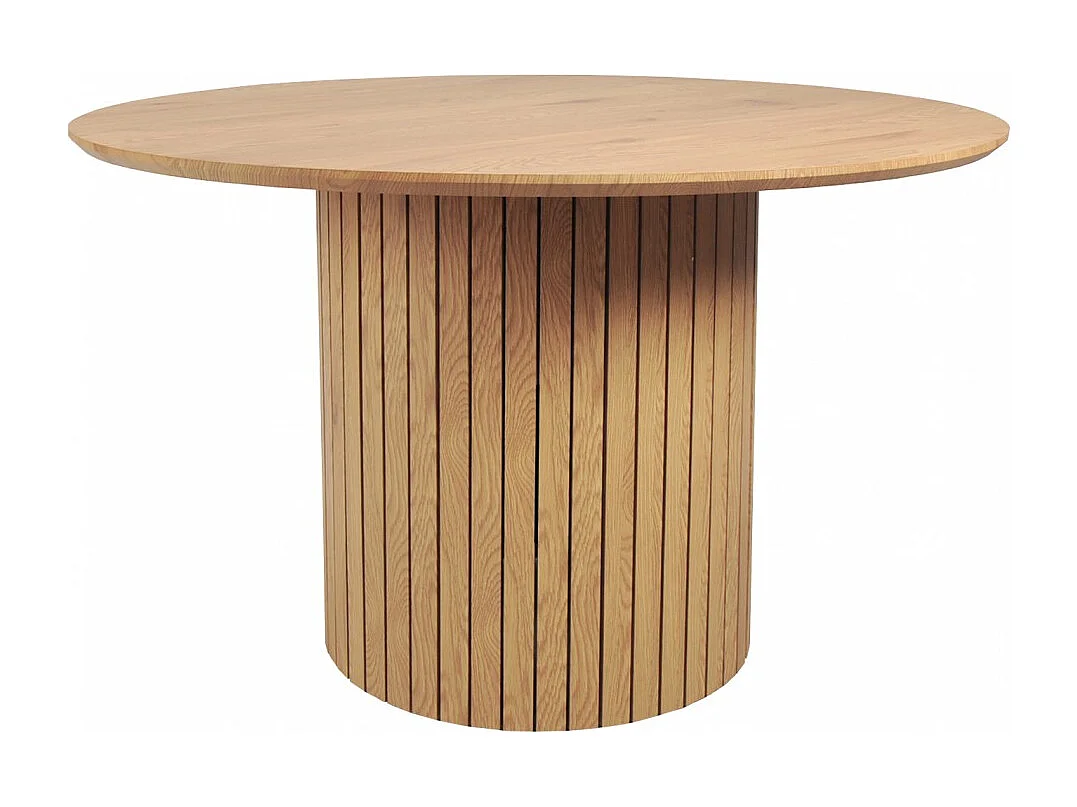 Table à manger BAHIA 6 personnes diamètre 120 cm / Décor Chêne artisan