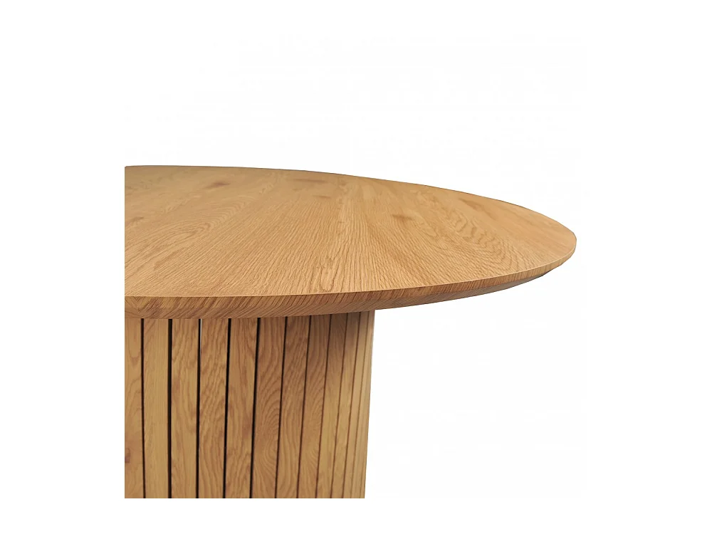 Table à manger BAHIA 6 personnes diamètre 120 cm / Décor Chêne artisan