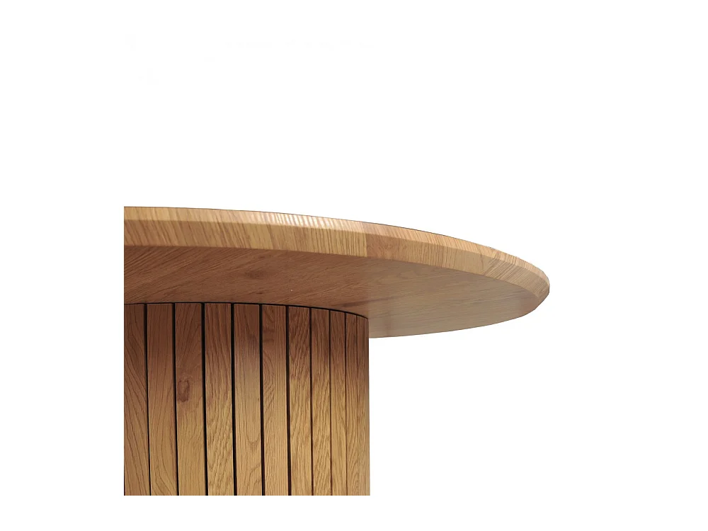 Table à manger BAHIA 6 personnes diamètre 120 cm / Décor Chêne artisan