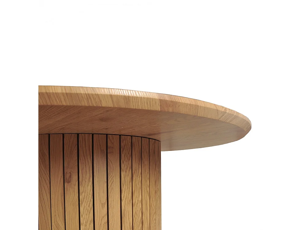 Table à manger BAHIA 6 personnes diamètre 120 cm / Décor Chêne artisan