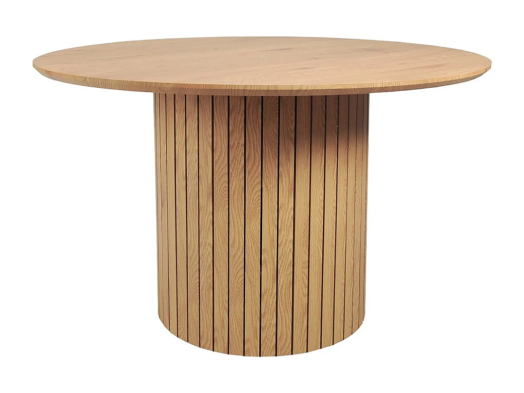 Table à manger BAHIA 6 personnes diamètre 120 cm / Décor Chêne artisan