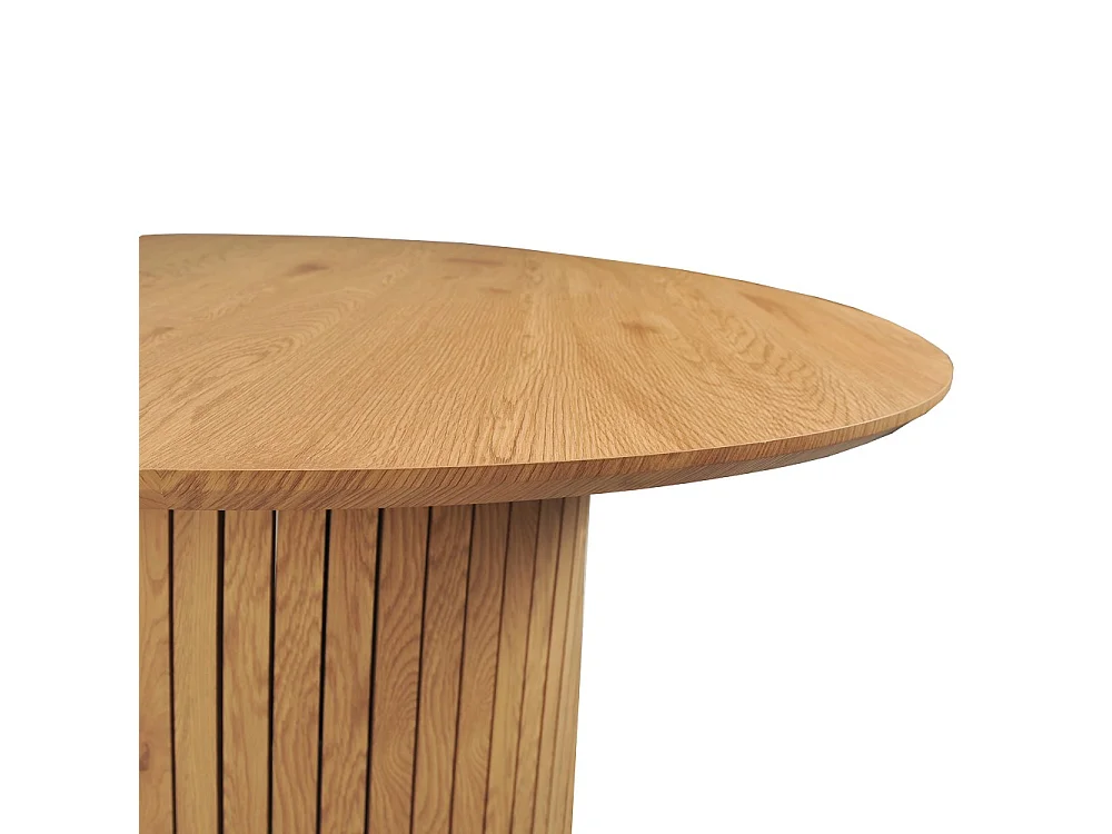 Table à manger BAHIA 6 personnes diamètre 120 cm / Décor Chêne artisan