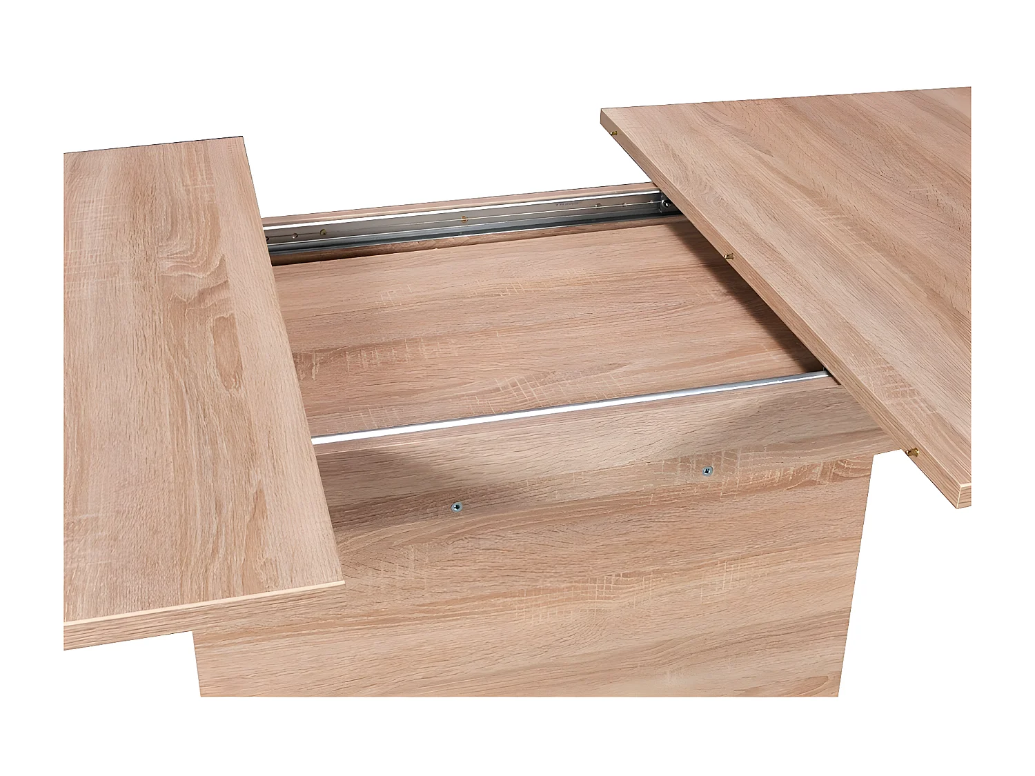 Table à manger CARLA + 1 rallonge - 10 personnes / Décor Chêne Blanchi