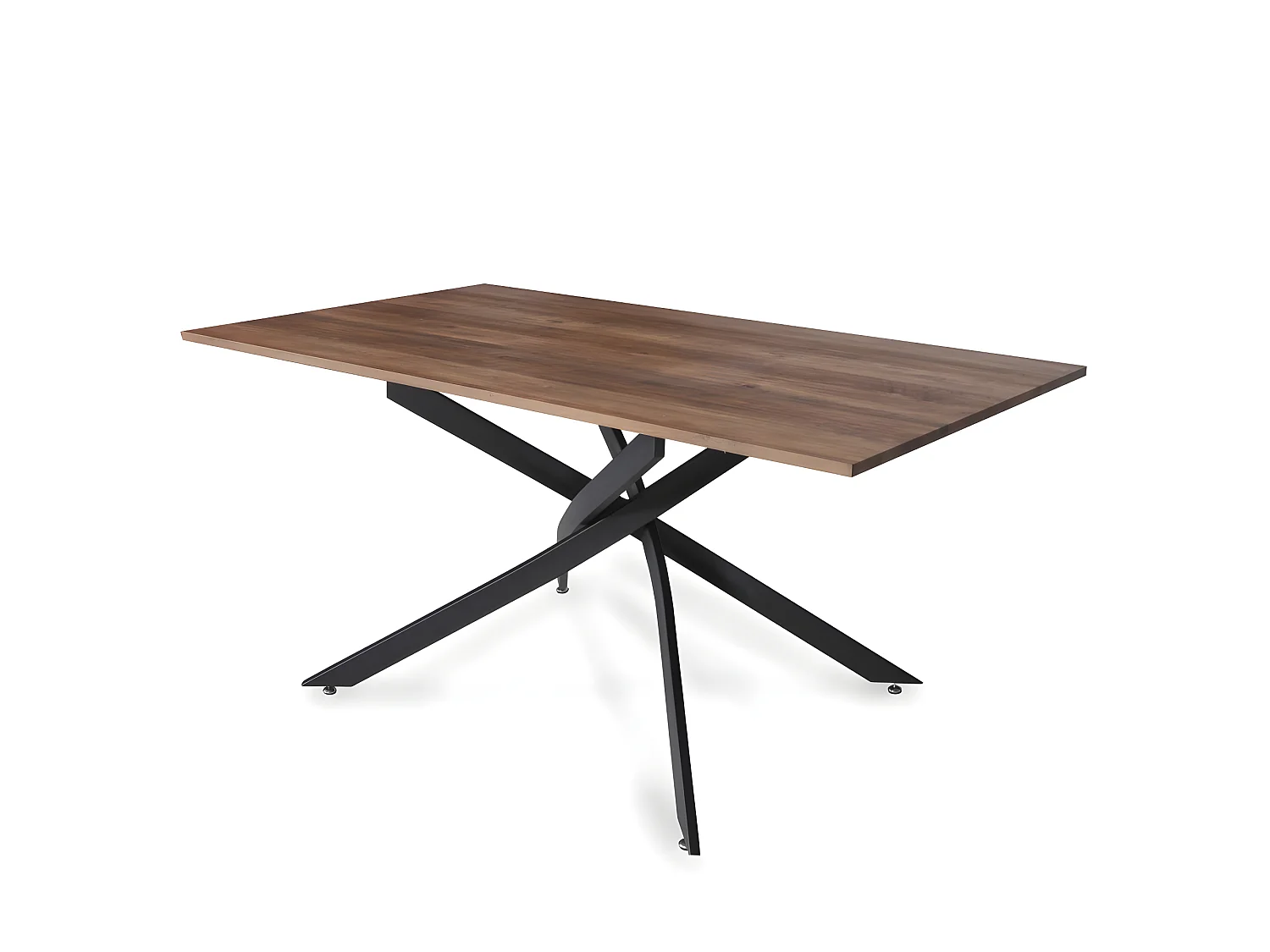 Table à manger ROYALTY 160x90cm - 6 personnes / Décor chêne et piètement noir