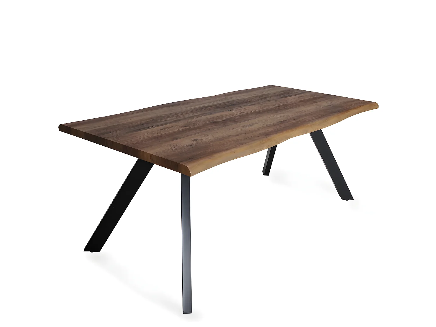 Table à manger HELGA 180x90cm - 8 personnes / Décor Chêne et pieds métal noir
