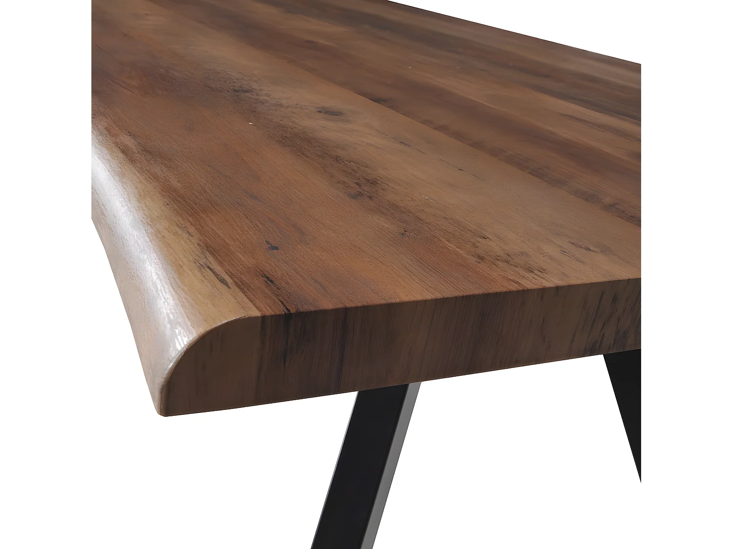 Table à manger HELGA 180x90cm - 8 personnes / Décor Chêne et pieds métal noir