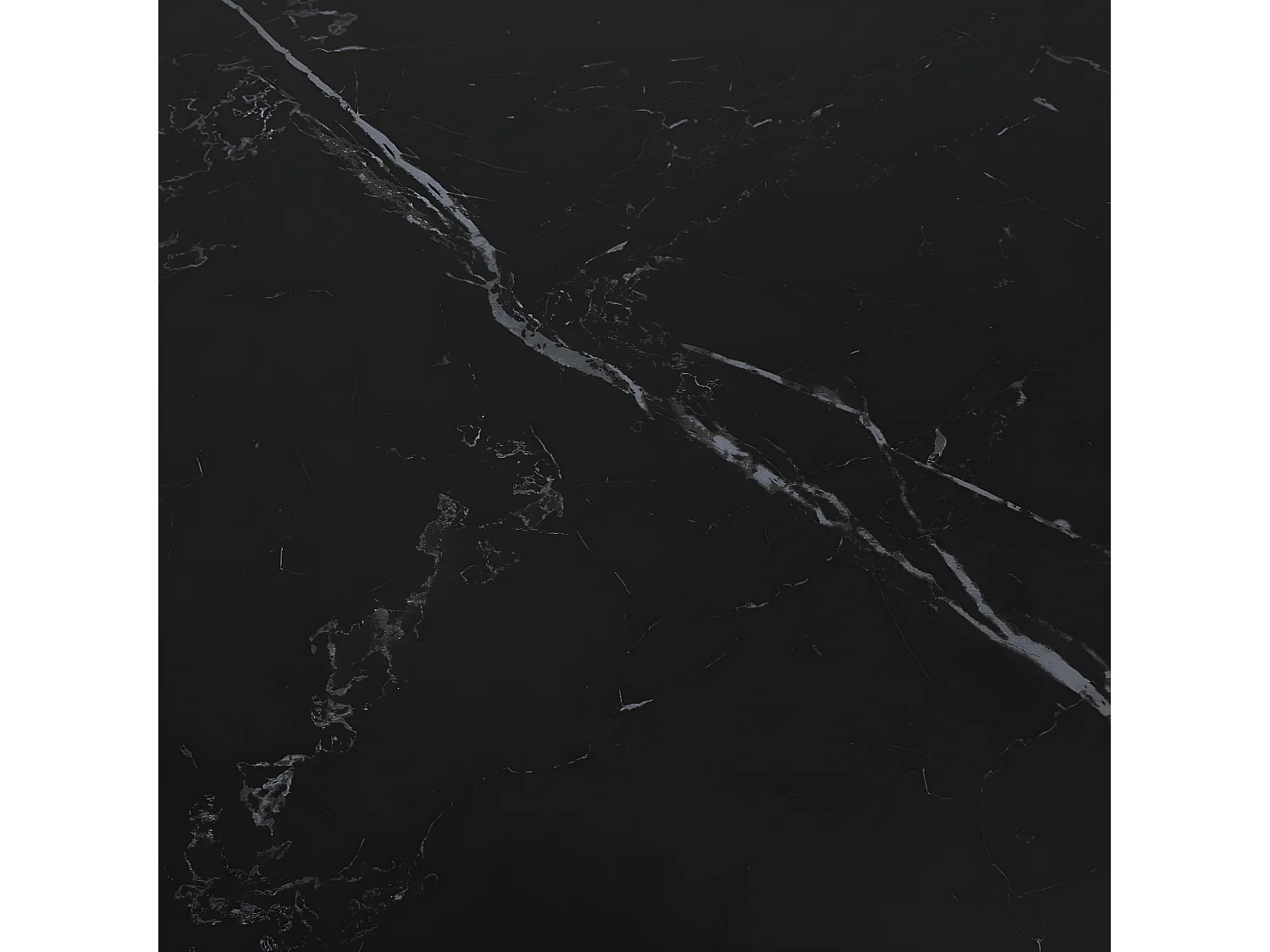 Table à manger extensible en pierre PALACIO 160x90cm + 2 allonges de 40cm - 10 personnes / Noir effet marbre