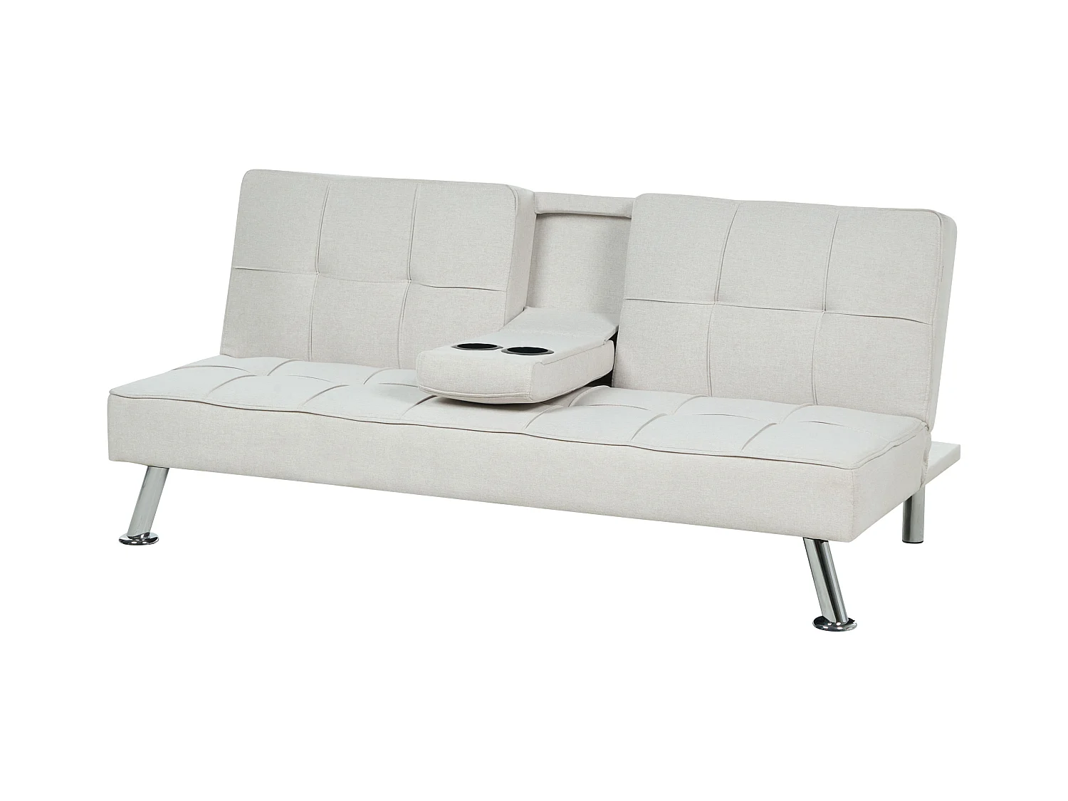 Schlafsofa ROXEN Stoff Hellbeige 3-Sitzer