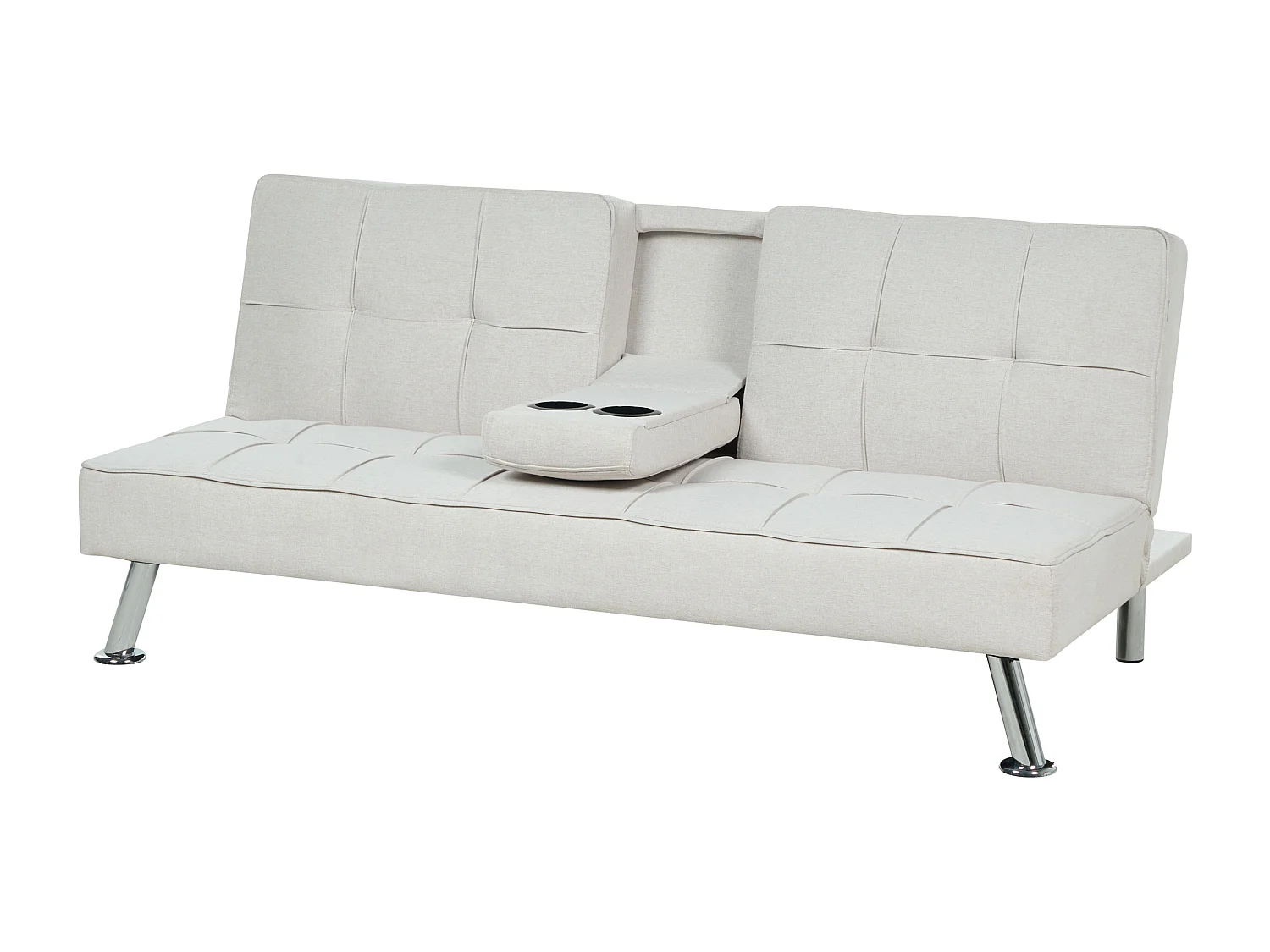 Sofá-cama ROXEN Tecido Creme claro 3 lugares