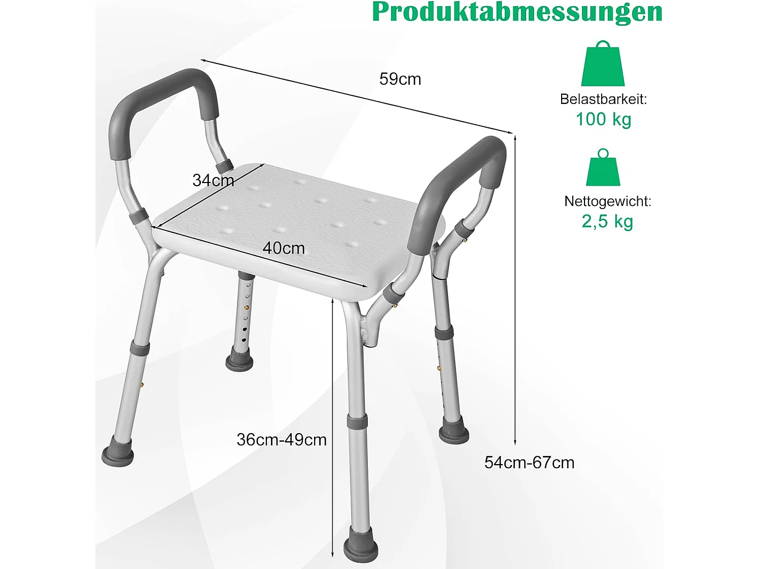 Duschhocker höhenverstellbar