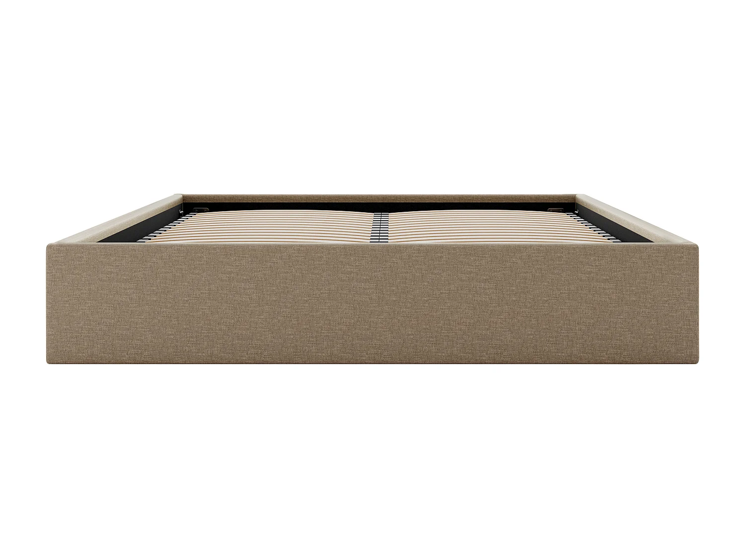 Bettgestell mit Bettkasten - 140 x 190 cm - Stoff - Taupe - PONTOS von YSMÉE