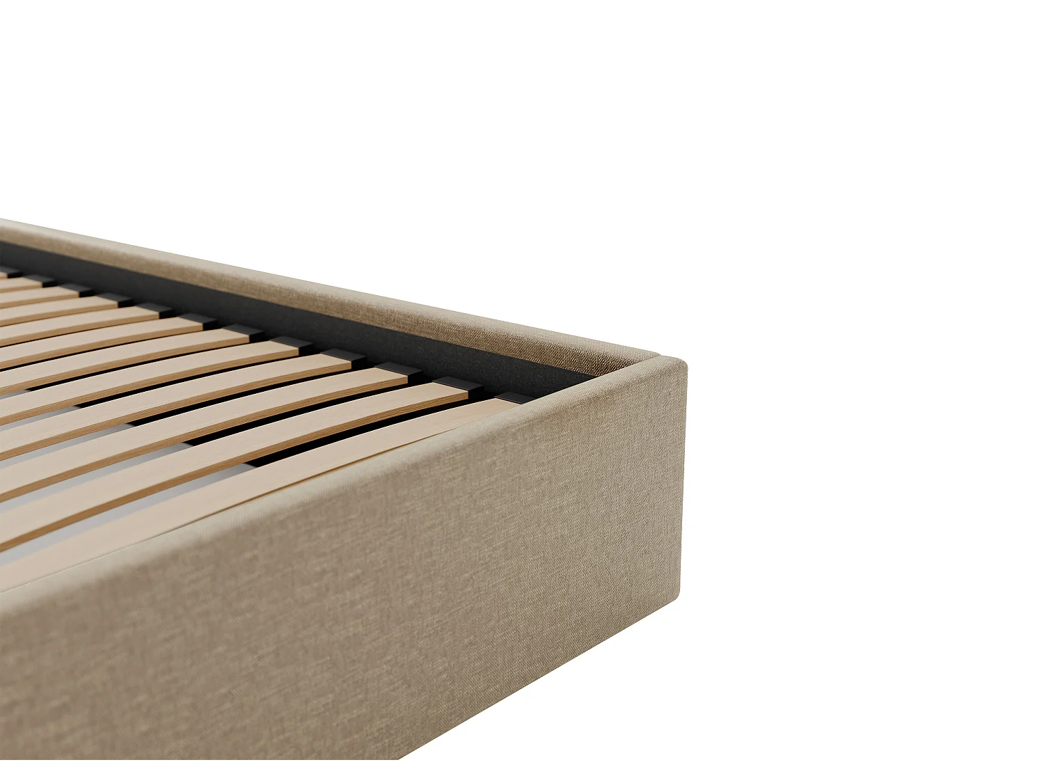 Bettgestell mit Bettkasten - 140 x 190 cm - Stoff - Taupe - PONTOS von YSMÉE
