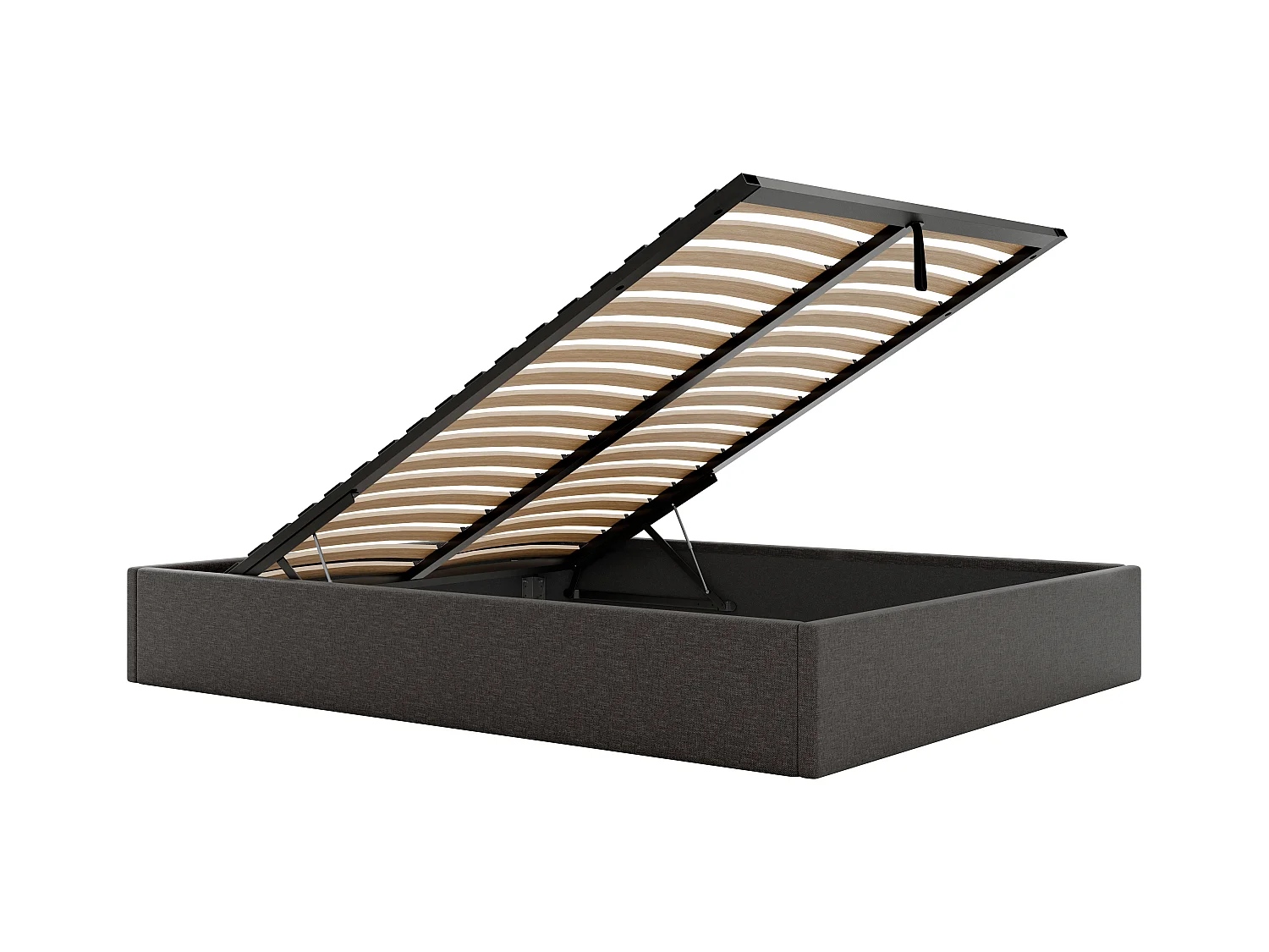 Bettgestell mit Bettkasten - 140 x 190 cm - Stoff - Anthrazitgrau - PONTOS von YSMÉE