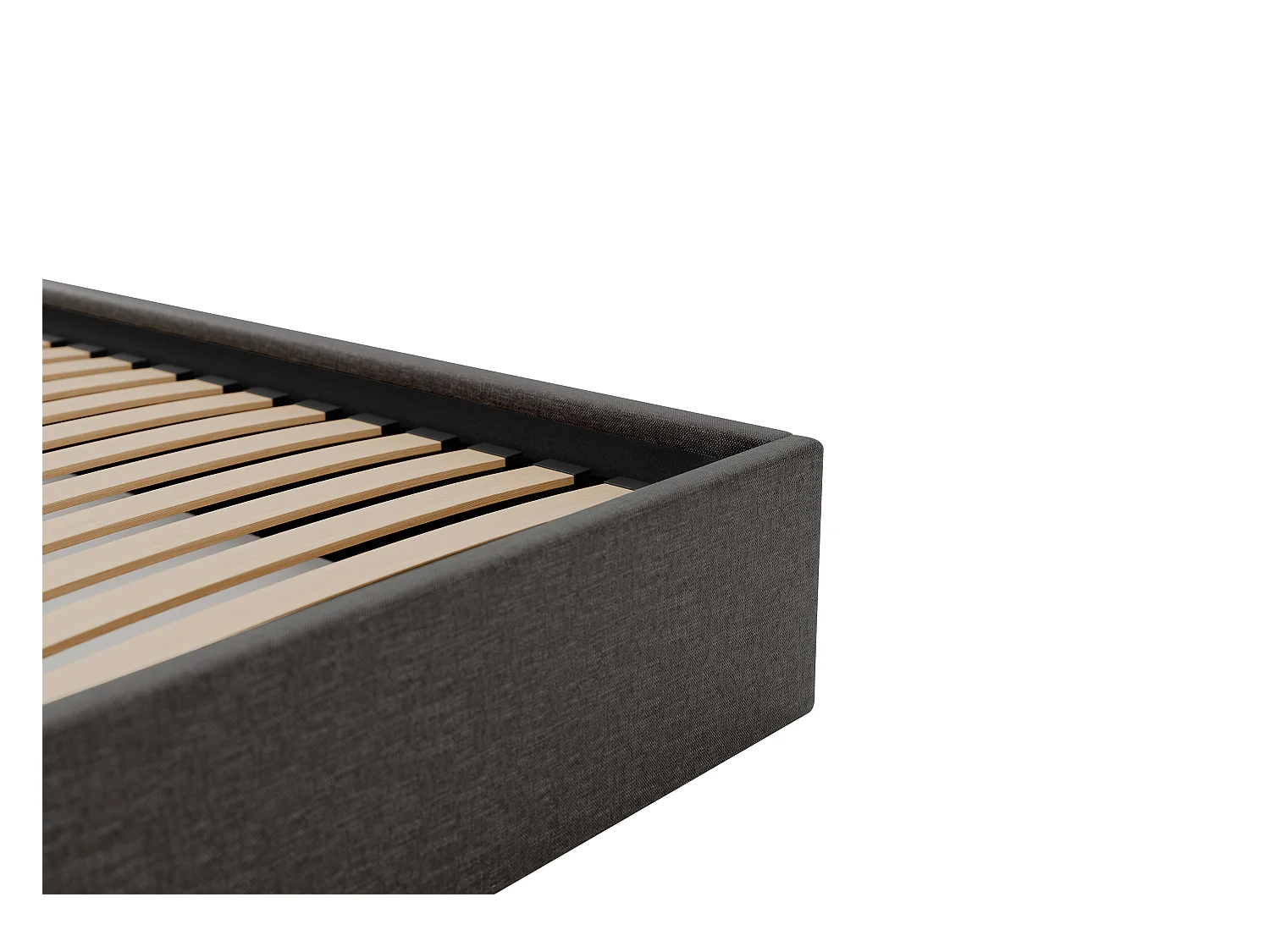 Bettgestell mit Bettkasten - 140 x 190 cm - Stoff - Anthrazitgrau - PONTOS von YSMÉE