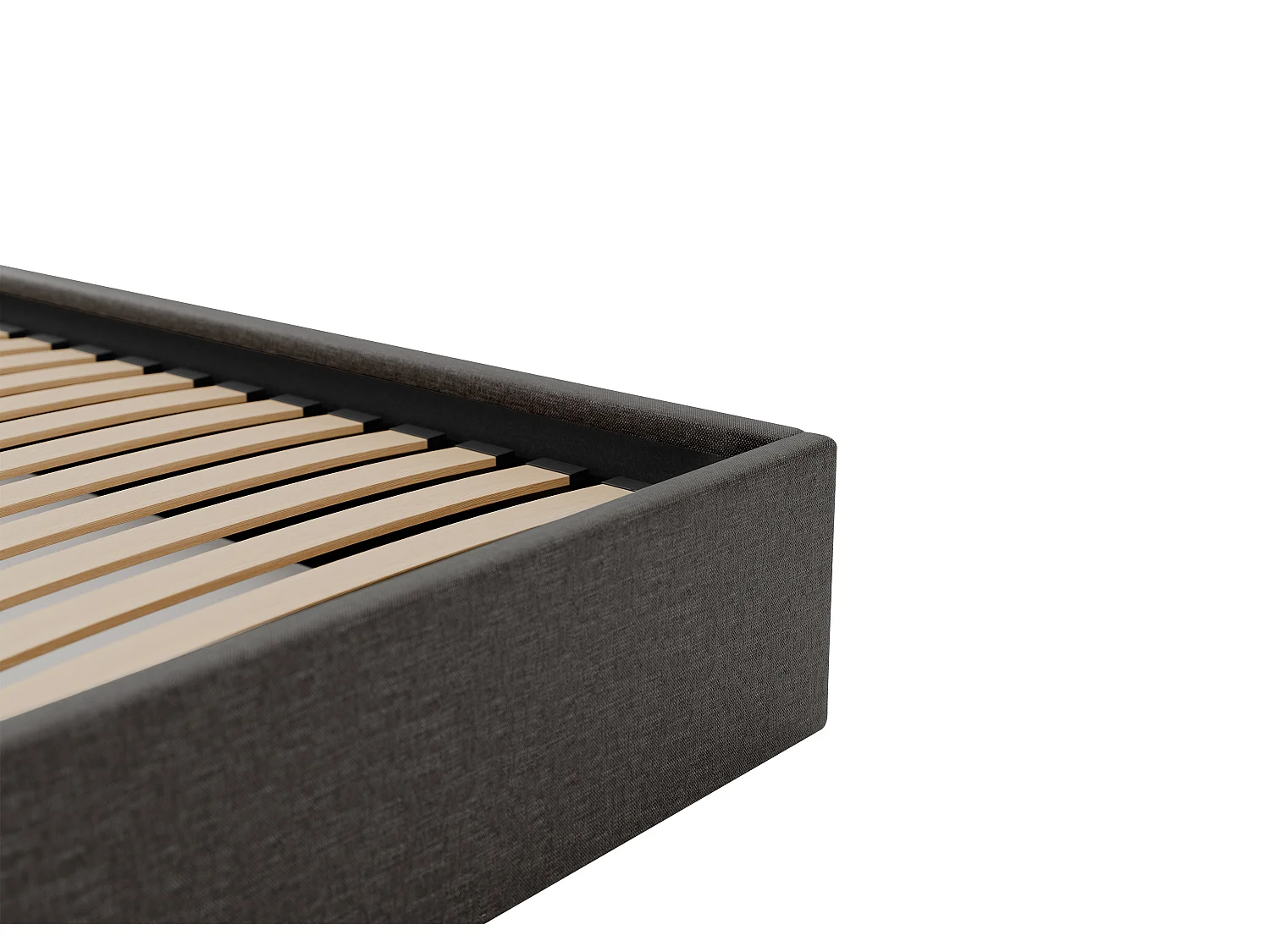 Sommier coffre 160 x 200 cm en tissu - Gris anthracite - PONTOS de YSMÉE