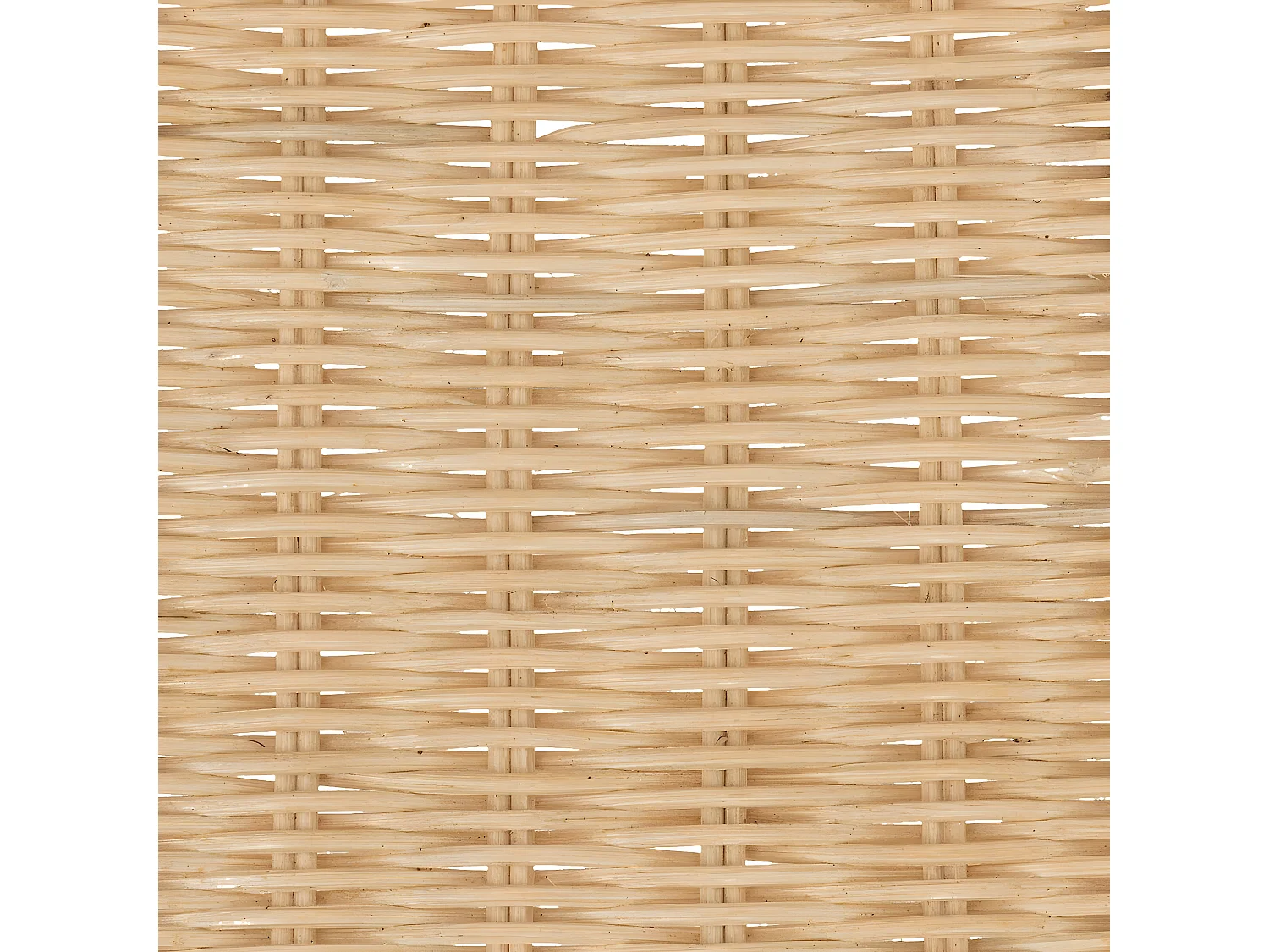 Lot de 3 chaises de salle à manger en bois de rotin coloris beige et pieds coloris noir