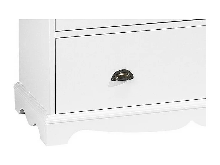 Commode Blanche 5 Tiroirs Style Anglais L 96.2 H 97.4 P 42.5 cm