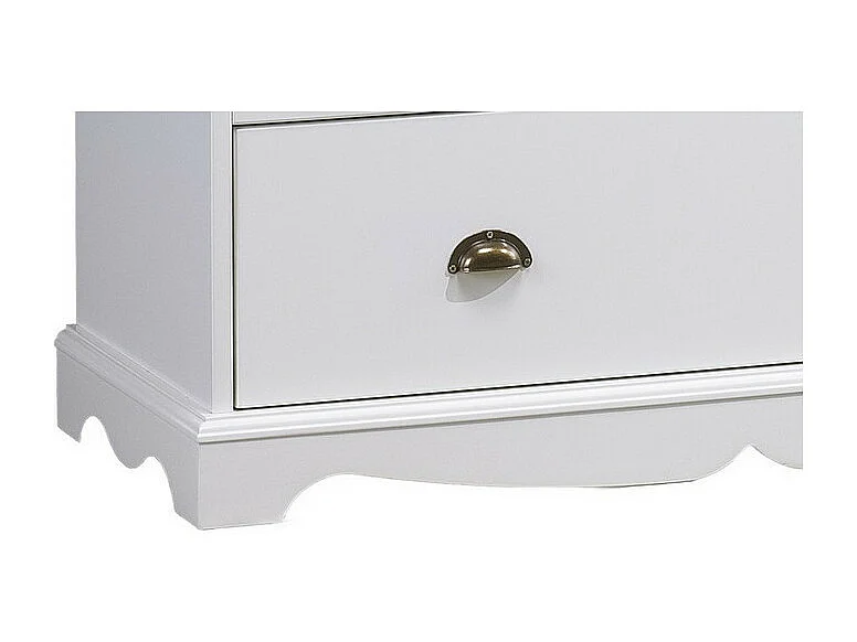 Commode 4 Tiroirs Blanche Style Anglais avec Crédence L 96 H 91.6 P 42 cm