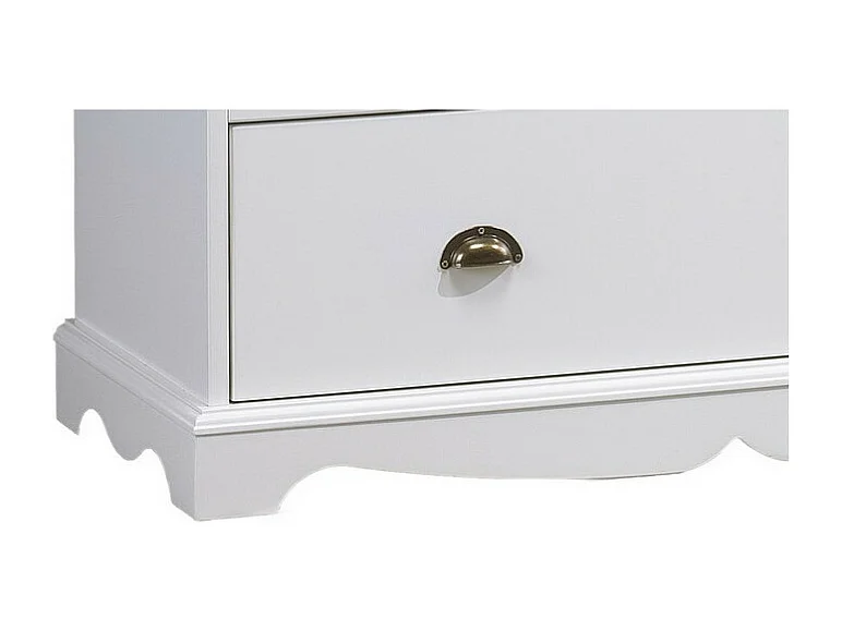 Commode 4 Tiroirs Blanche Style Anglais avec Crédence L 96 H 91.6 P 42 cm